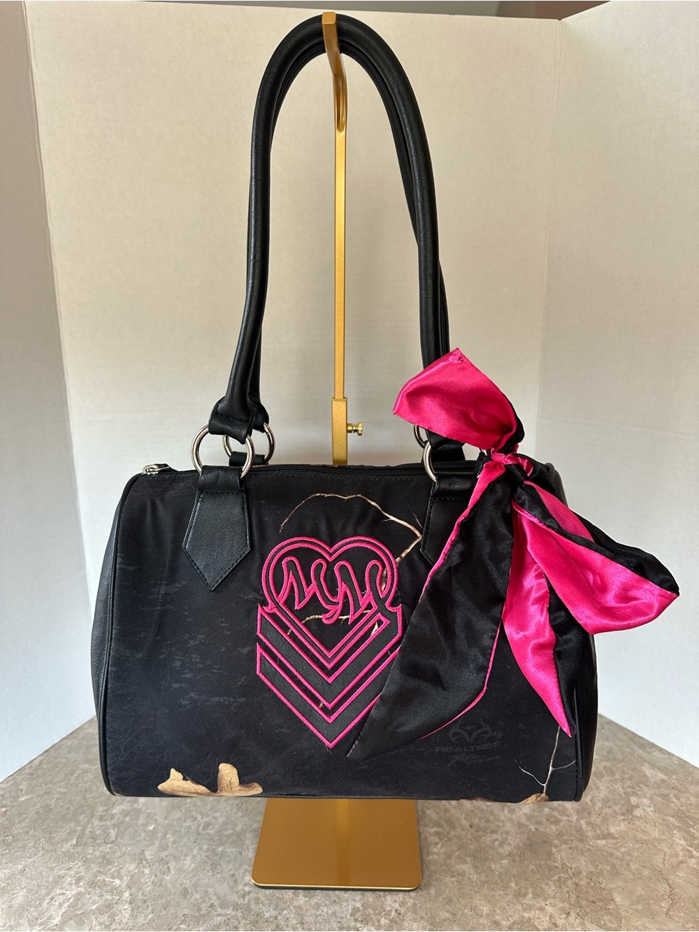 Metal Mulisha Realtree Camo Shoulder Bag Black Pink Y2K Emo Alt Gothic Purse